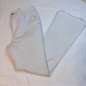 Good Hart White Wide-Leg Raw Hem Jeans